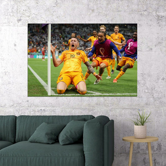 Wout Weghorst Goal Celebration Netherlands Sport Poster Wall Art Print Home Wall Decor - xonomax