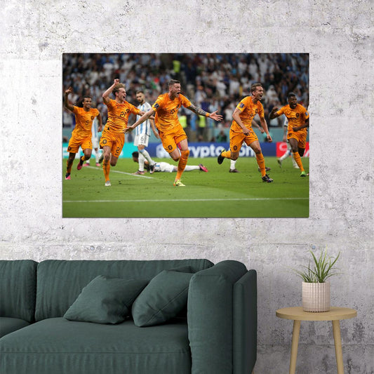 Wout Weghorst Goal Celebration Netherlands Fans Poster Wall Art Print Home Wall Decor - xonomax