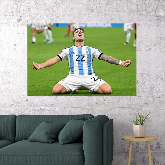 Lautaro Martinez Celebration Argentina World Cup Poster Wall Art Print Home Wall Decor - xonomax