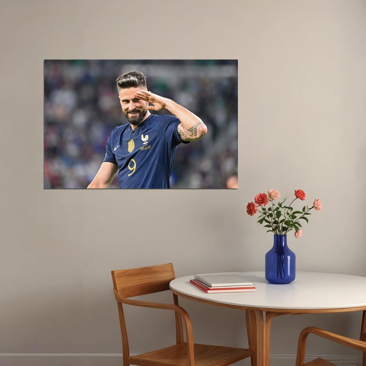 Olivier Giroud Goal Celebration France World Cup Poster Wall Art Print Home Wall Decor - xonomax