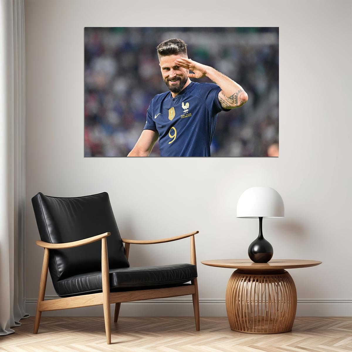 Olivier Giroud Goal Celebration France World Cup Poster Wall Art Print Home Wall Decor - xonomax
