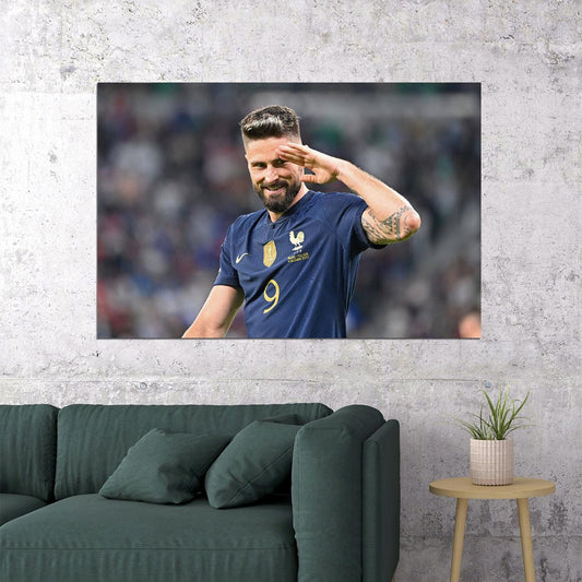 Olivier Giroud Goal Celebration France World Cup Poster Wall Art Print Home Wall Decor - xonomax