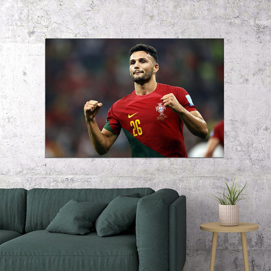 Goncalo Ramos Goal Celebration Portugal World Cup Poster Wall Art Print Home Wall Decor - xonomax