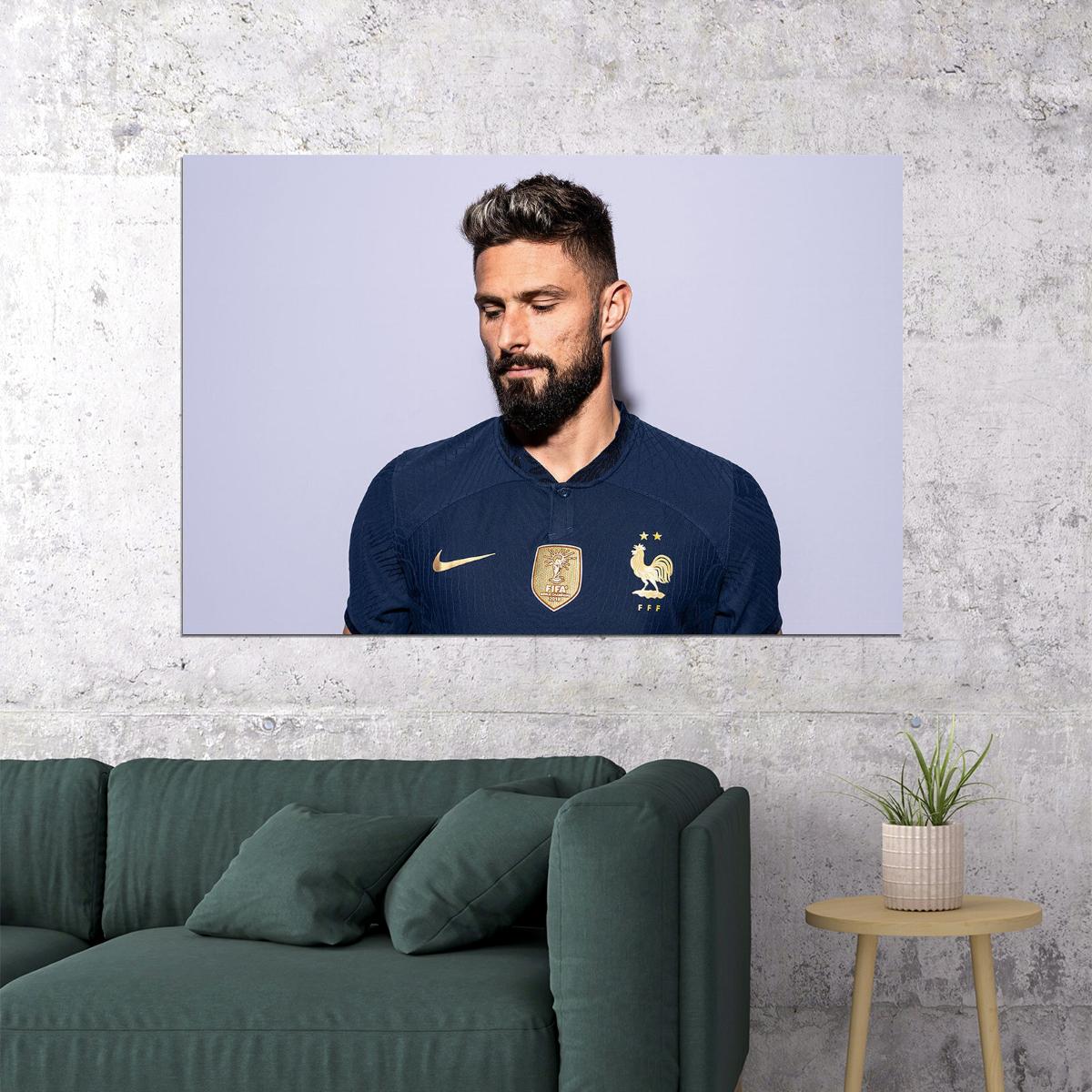 Olivier Giroud France National Team World Cup Poster Wall Art Print Home Wall Decor