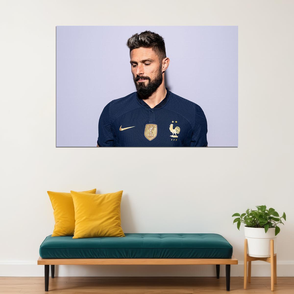 Olivier Giroud France National Team World Cup Poster Wall Art Print Home Wall Decor