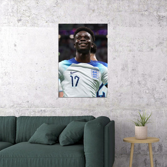 Bukayo Saka England National Team World Cup Poster Wall Art Print Home Wall Decor - xonomax