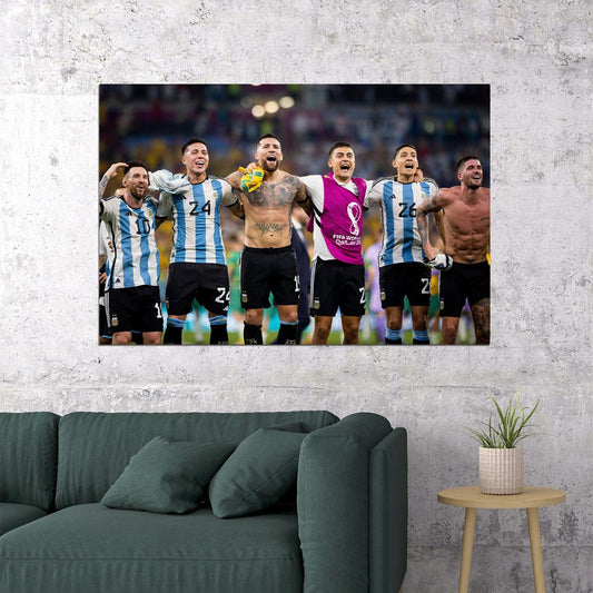Argentina Celebration National Football Team World Cup Poster Wall Art Print Home Wall Decor - xonomax