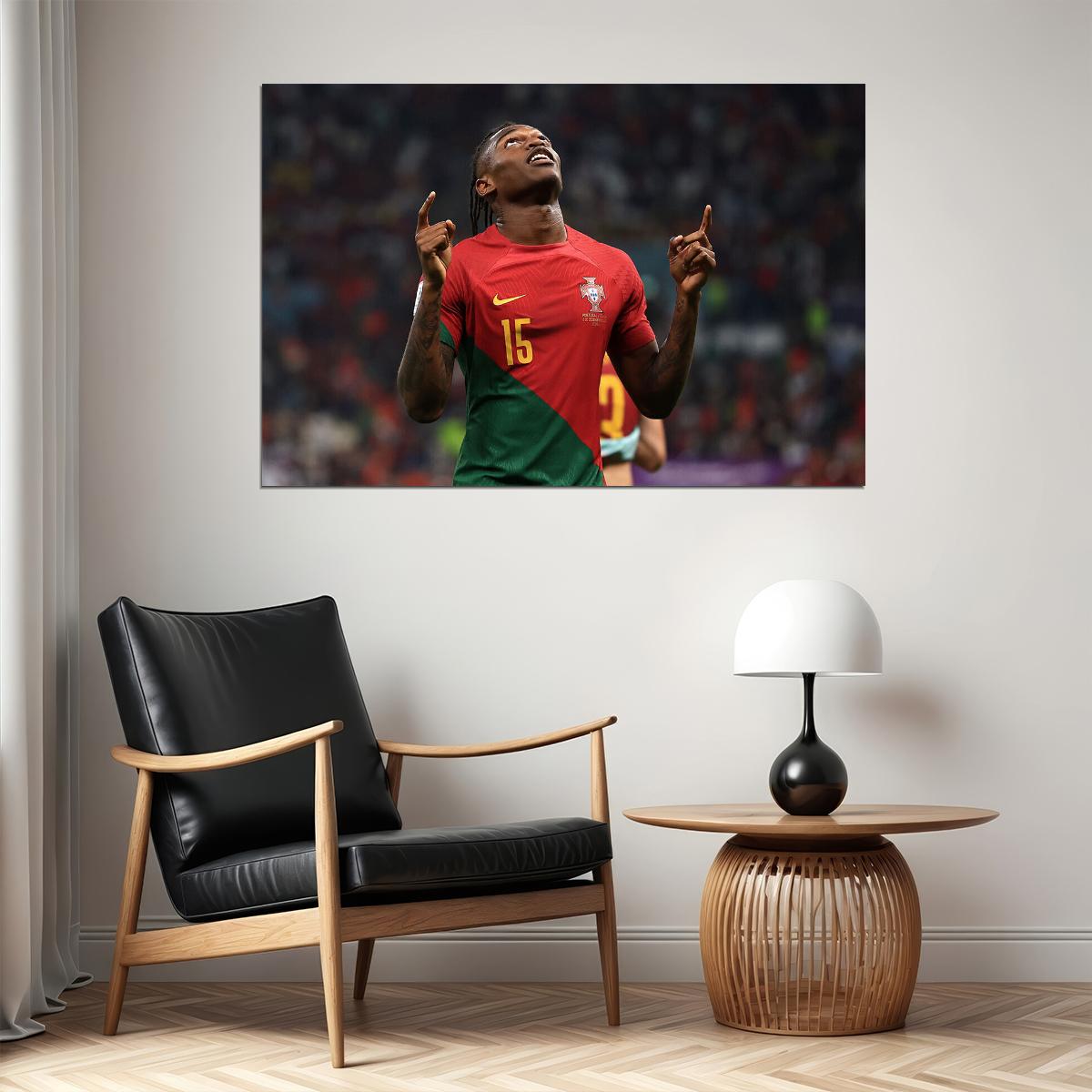 Rafael Leao Goal Celebration Portugal World Cup Poster Wall Art Print Home Wall Decor - xonomax