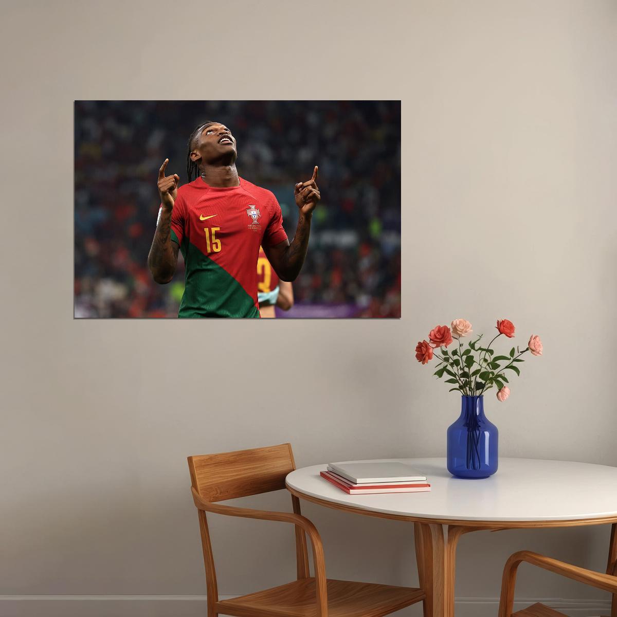 Rafael Leao Goal Celebration Portugal World Cup Poster Wall Art Print Home Wall Decor - xonomax