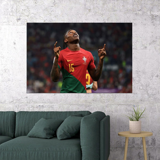 Rafael Leao Goal Celebration Portugal World Cup Poster Wall Art Print Home Wall Decor - xonomax