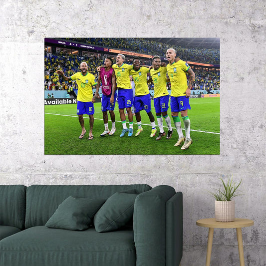 Brazil National Football Team World Cup Poster Wall Art Print Home Wall Decor - xonomax
