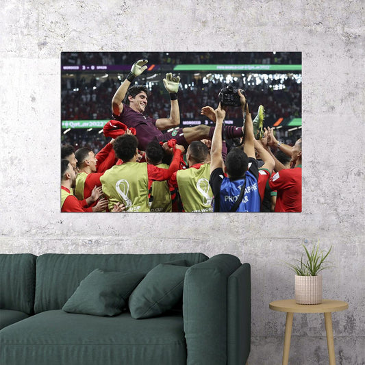 Yassine Bounou Morocco National Team World Cup Poster Wall Art Print Home Wall Decor - xonomax