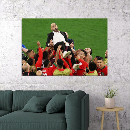 Walid Regragui Morocco National Team World Cup Poster Wall Art Print Home Wall Decor - xonomax