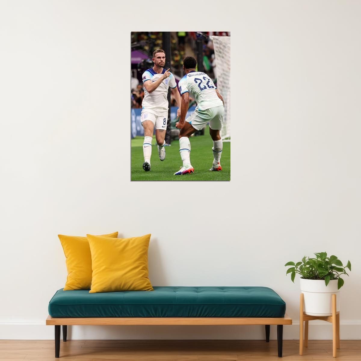 Jordan Henderson Jude Bellingham England World Cup Poster Wall Art Print Home Wall Decor