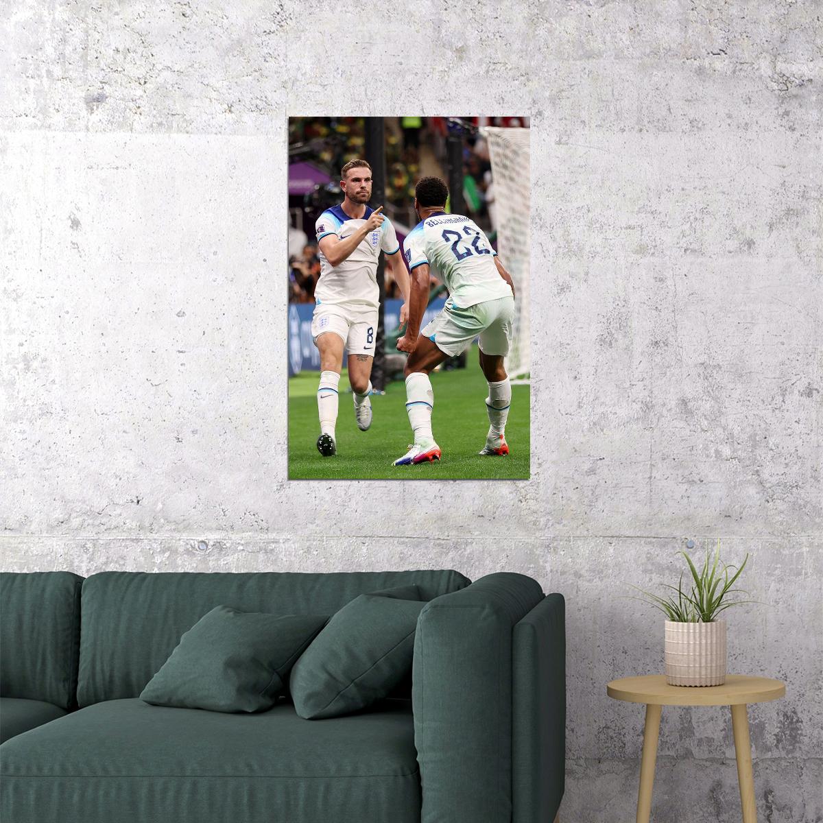 Jordan Henderson Jude Bellingham England World Cup Poster Wall Art Print Home Wall Decor
