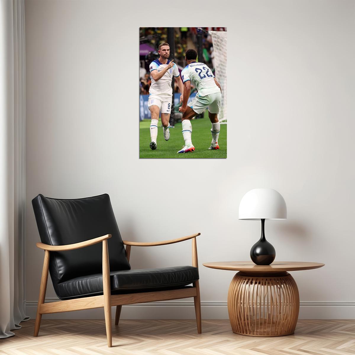 Jordan Henderson Jude Bellingham England World Cup Poster Wall Art Print Home Wall Decor