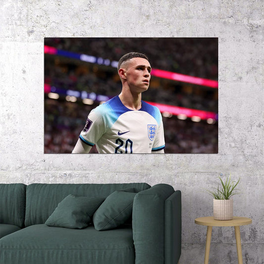 Phil Foden England National Team World Cup Poster Wall Art Print Home Wall Decor - xonomax