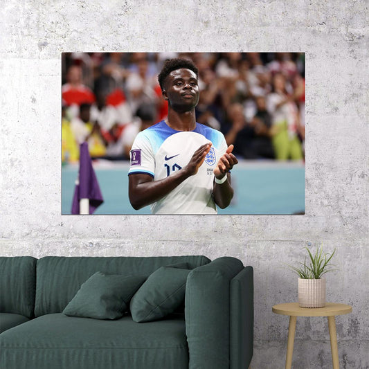Bukayo Saka England National Team World Cup Poster Wall Art Print Home Wall Decor - xonomax