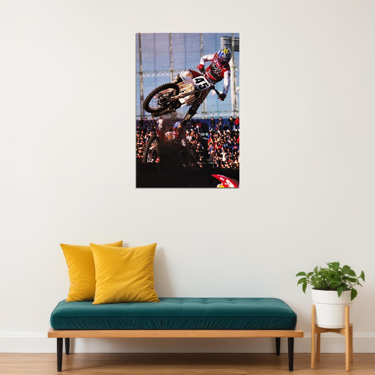 Damon Bradshaw Motorcycle Cross Country Star Poster Wall Art Print Home Wall Decor - xonomax