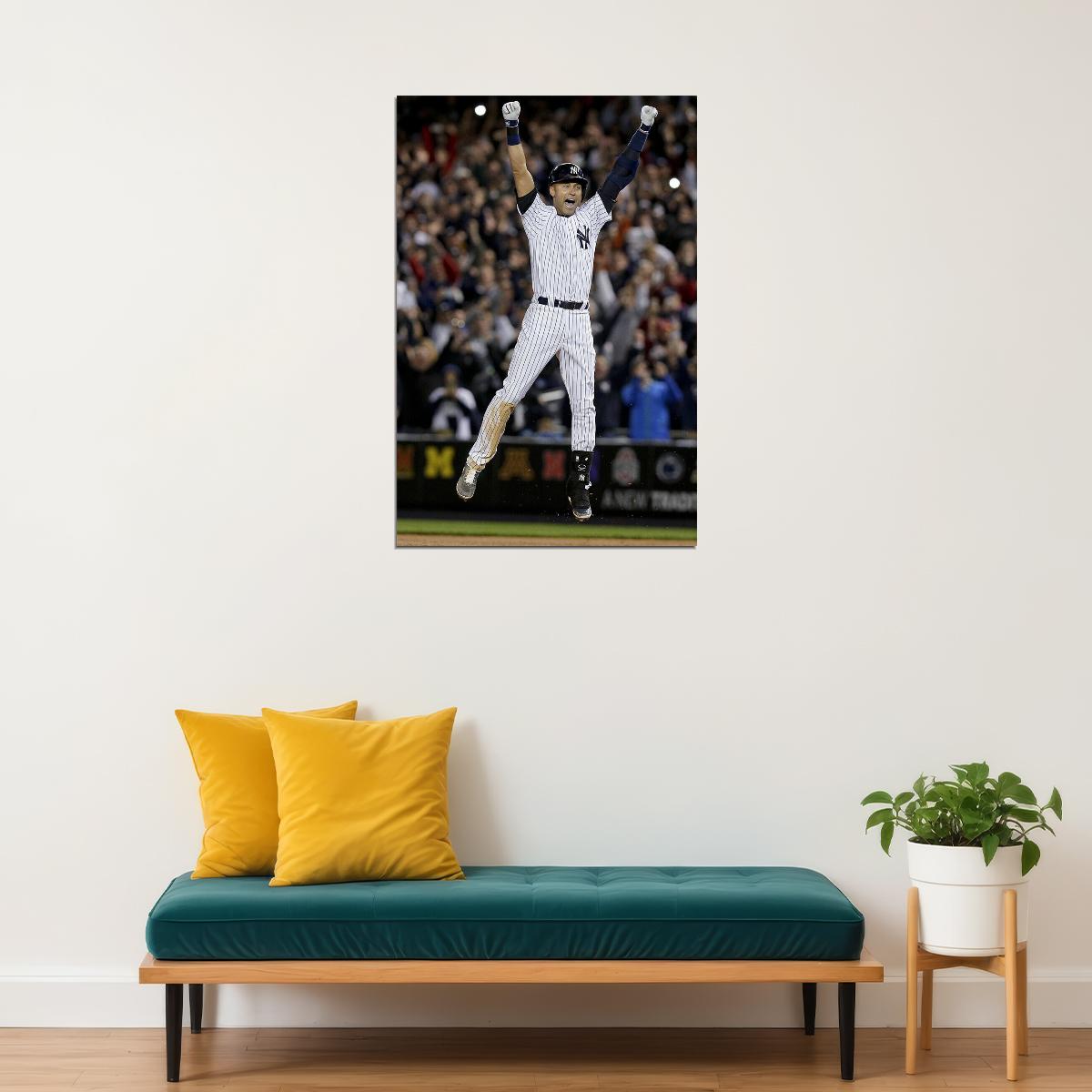 Derek Jeter Final At Bat Yankee Stadium Baseball Poster Wall Art Print Home Wall Decor - xonomax