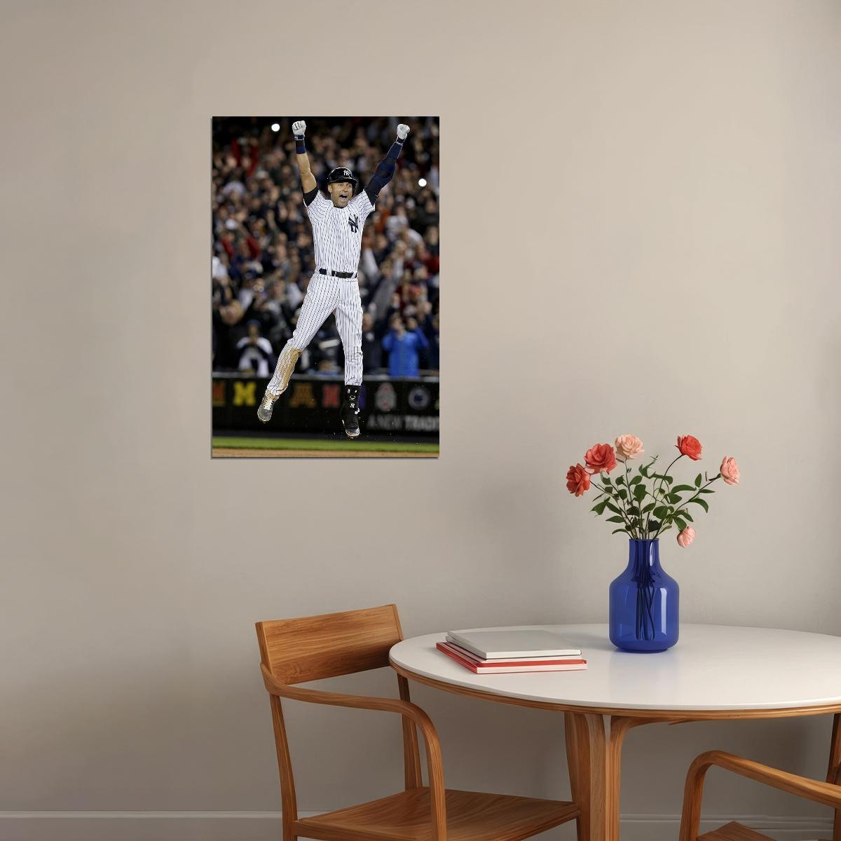 Derek Jeter Final At Bat Yankee Stadium Baseball Poster Wall Art Print Home Wall Decor - xonomax