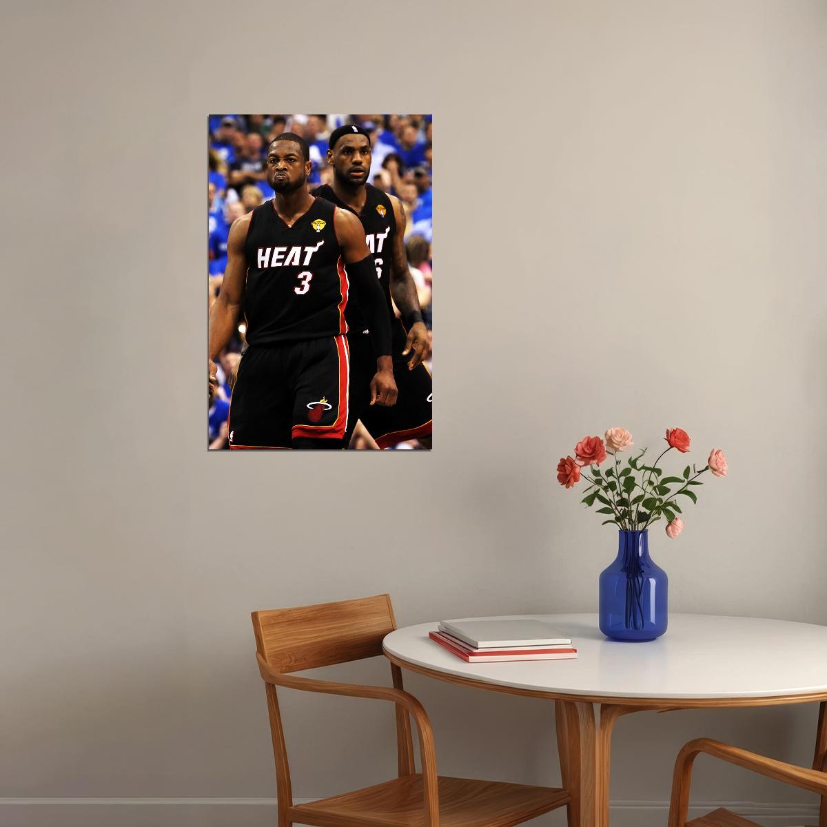 Dwayne Wade Assist To Lebron James Basketball Poster Wall Art Print Home Wall Decor - xonomax