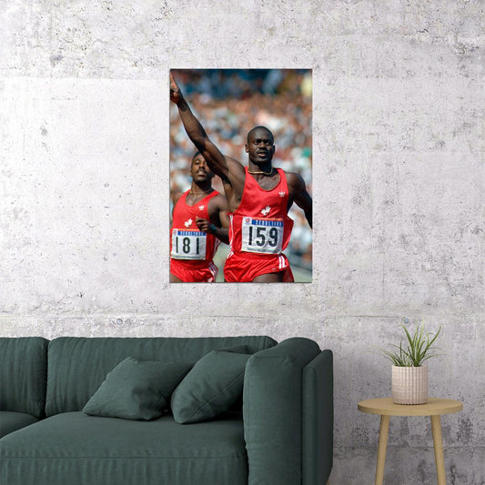 Ben Johnson Wins Gold Tainted Sports Poster Wall Art Print Home Wall Decor - xonomax