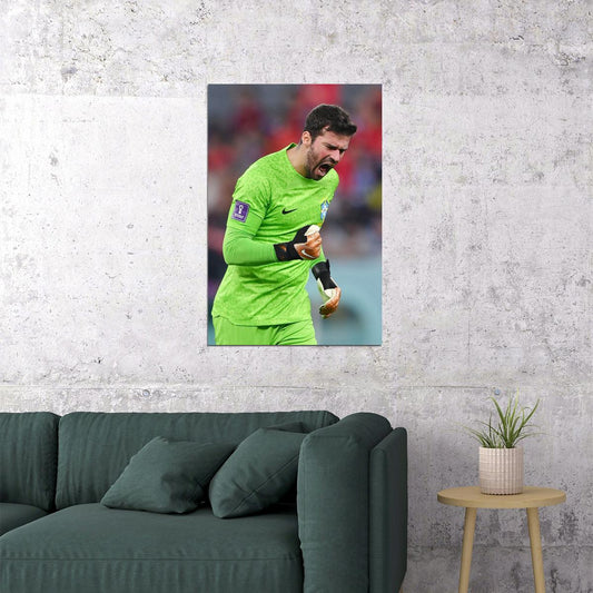 Alisson Becker Brazil National Team World Cup Poster Wall Art Print Home Wall Decor - xonomax
