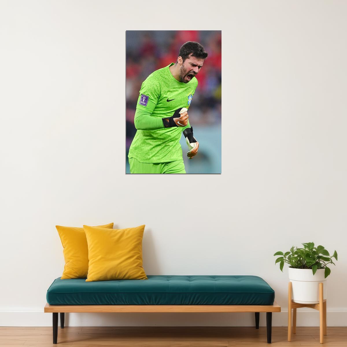 Alisson Becker Brazil National Team World Cup Poster Wall Art Print Home Wall Decor - xonomax