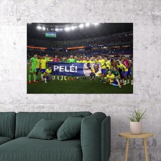 Pele Brazil National Football Team World Cup Poster Wall Art Print Home Wall Decor - xonomax