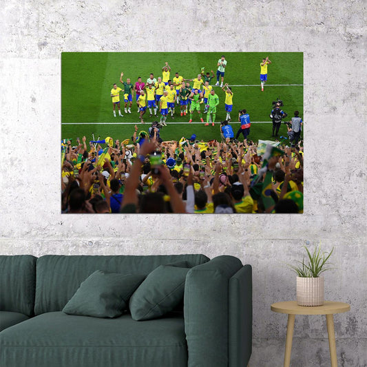 Brazil National Team Celebration World Cup Fans Poster Wall Art Print Home Wall Decor - xonomax