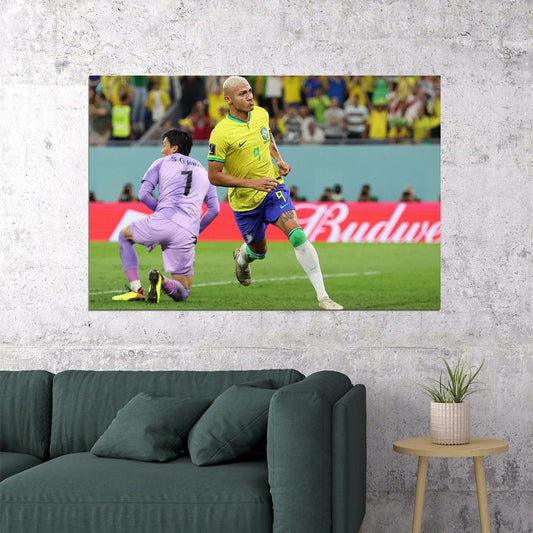 Richarlison Goal Celebration Brazil World Cup Poster Wall Art Print Home Wall Decor - xonomax