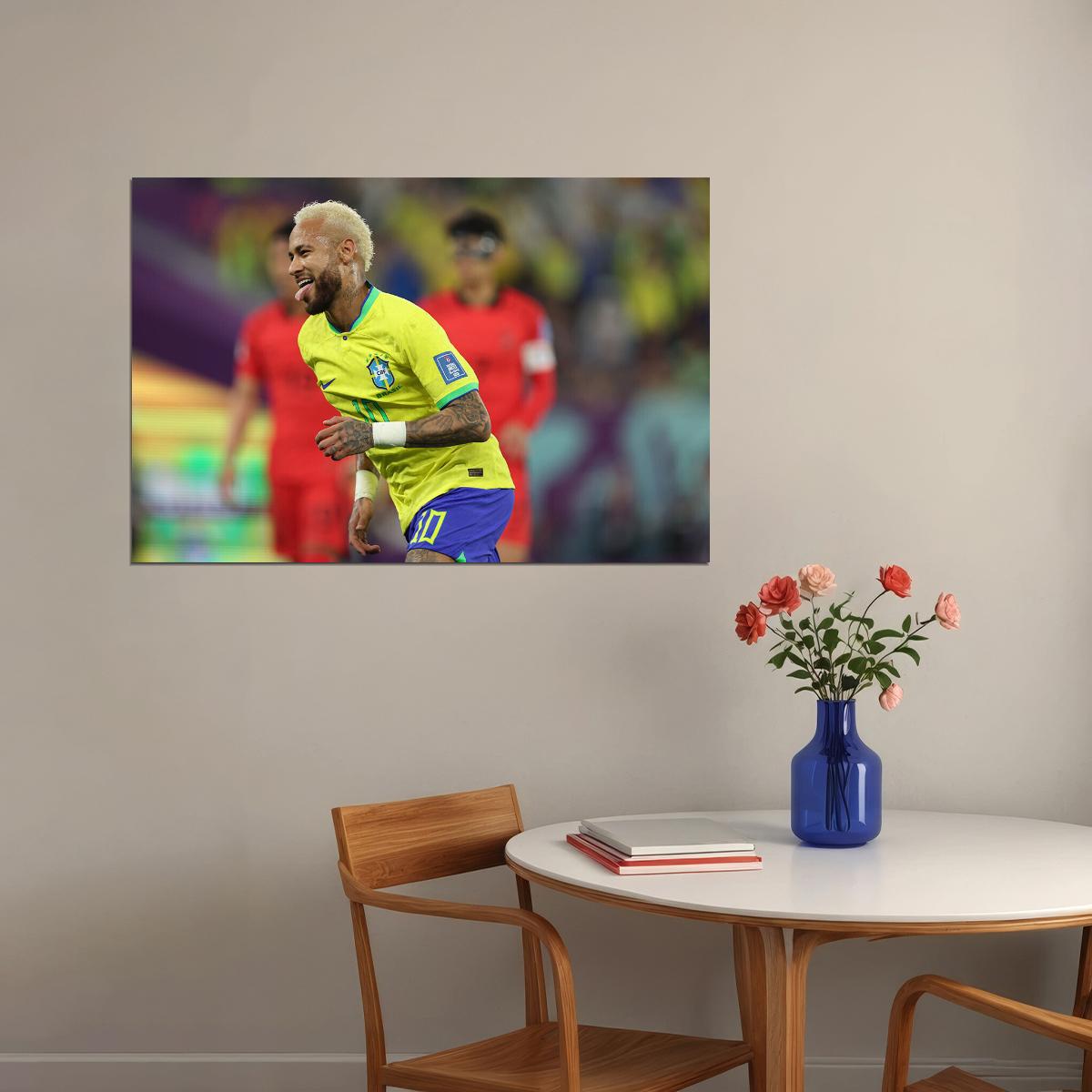 Neymar Goal Celebration Brazil World Cup Sport Poster Wall Art Print Home Wall Decor - xonomax