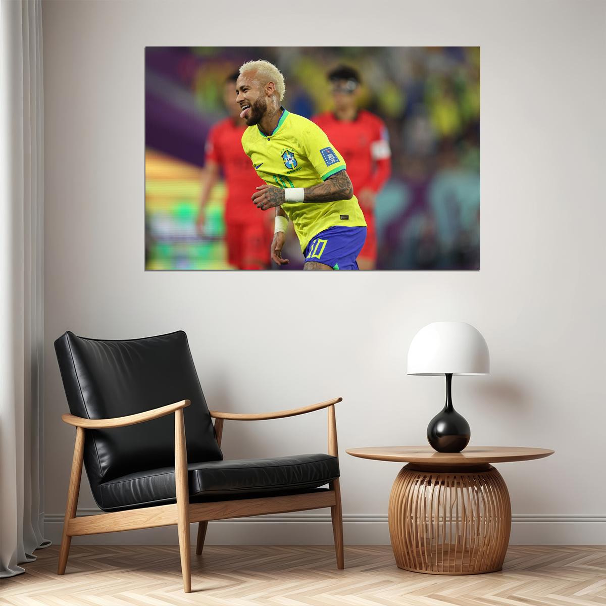 Neymar Goal Celebration Brazil World Cup Sport Poster Wall Art Print Home Wall Decor - xonomax