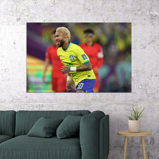 Neymar Goal Celebration Brazil World Cup Sport Poster Wall Art Print Home Wall Decor - xonomax
