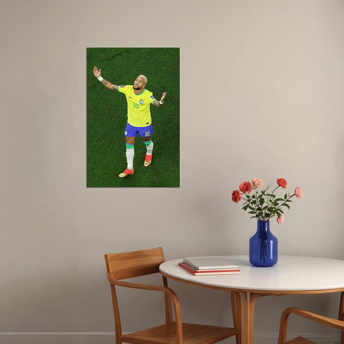 Neymar Goal Celebration Brazil World Cup Fans Poster Wall Art Print Home Wall Decor - xonomax