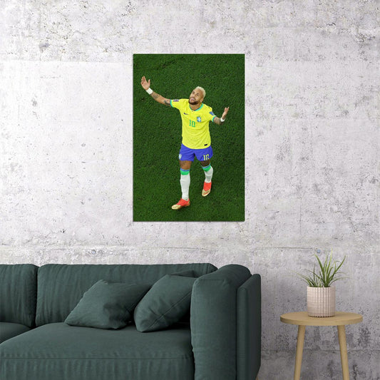 Neymar Goal Celebration Brazil World Cup Fans Poster Wall Art Print Home Wall Decor - xonomax