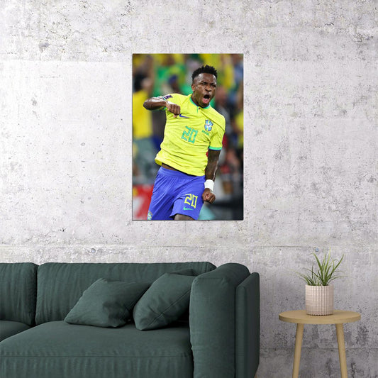 Vini Jr Brazil National Football Team World Cup Poster Wall Art Print Home Wall Decor - xonomax