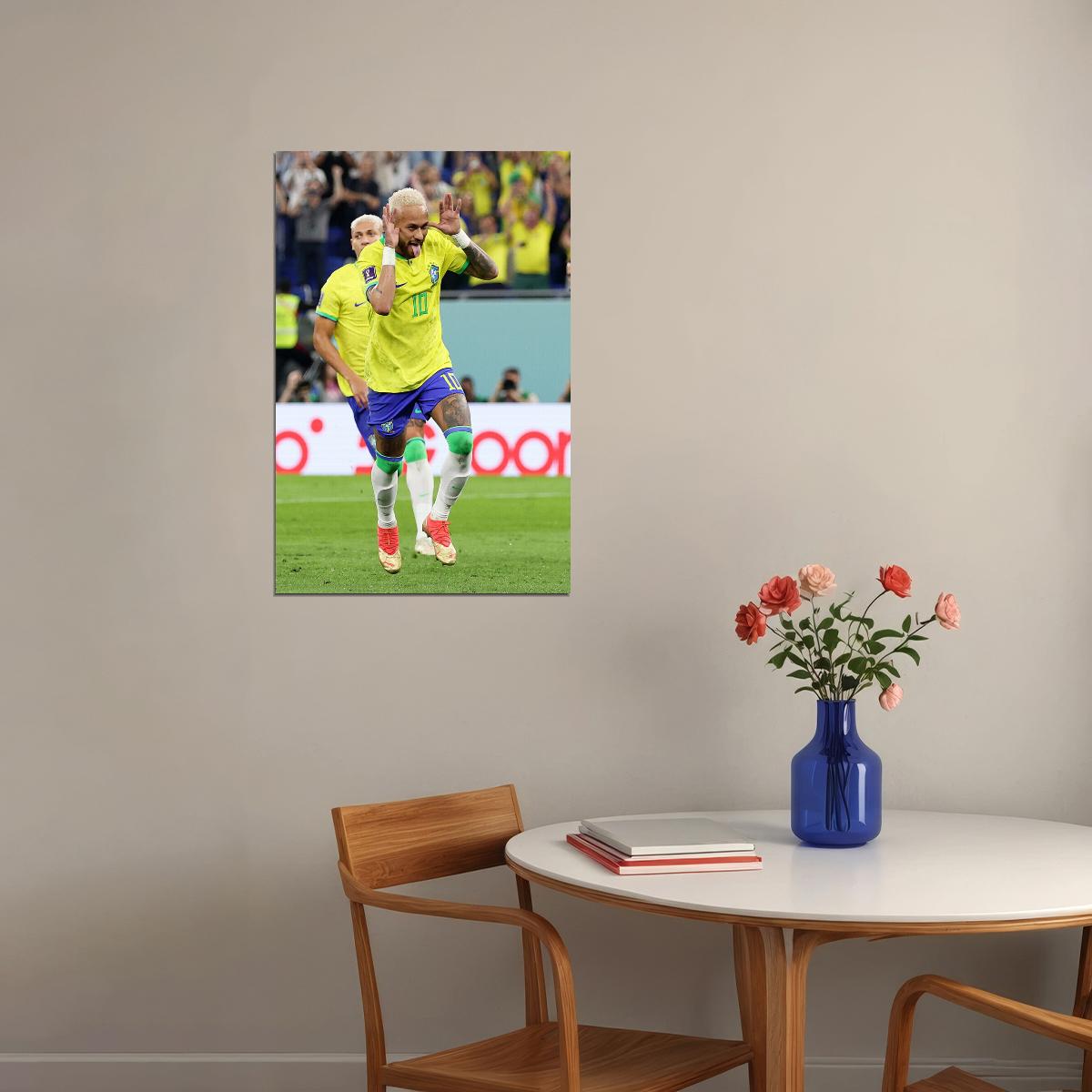 Neymar Goal Celebration Brazil World Cup Poster Wall Art Print Home Wall Decor - xonomax