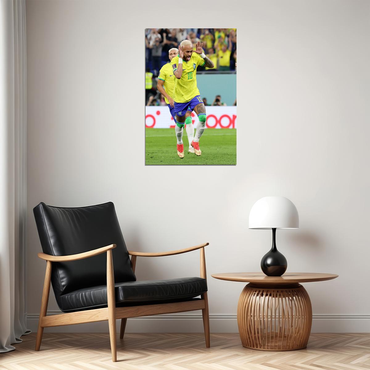 Neymar Goal Celebration Brazil World Cup Poster Wall Art Print Home Wall Decor - xonomax