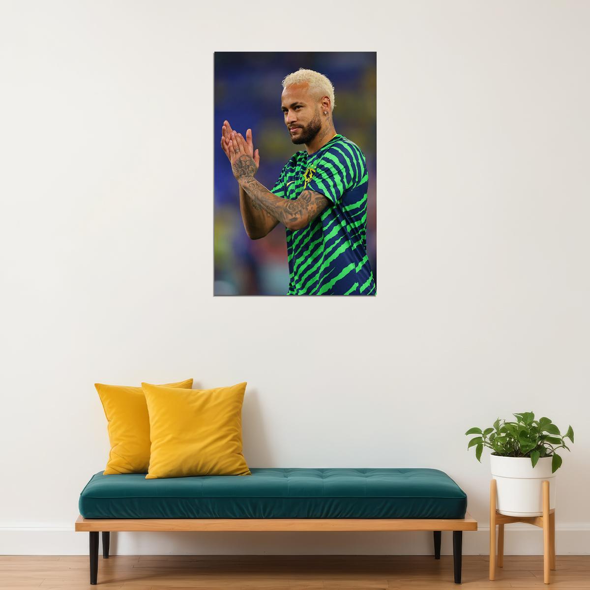 Neymar Brazil National Football Team World Cup Poster Wall Art Print Home Wall Decor - xonomax