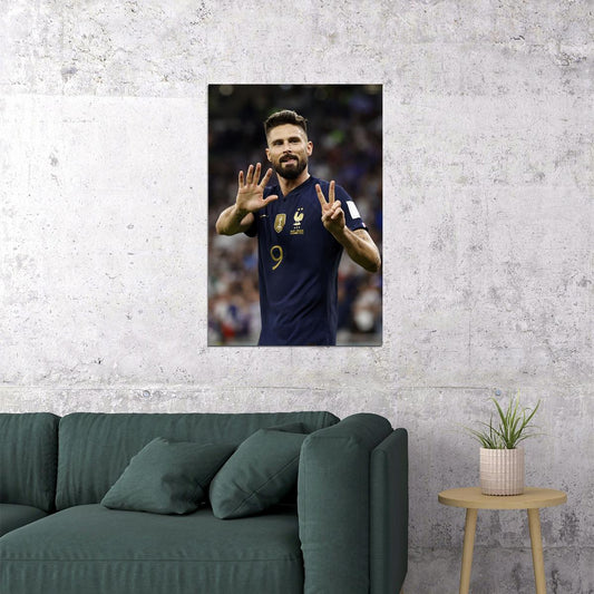 Olivier Giroud Goal Celebration France World Cup Fans Poster Wall Art Print Home Wall Decor - xonomax