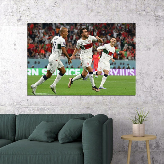 Ricardo Horta Goal Celebration Portugal Team World Cup Poster Wall Art Print Home Wall Decor - xonomax