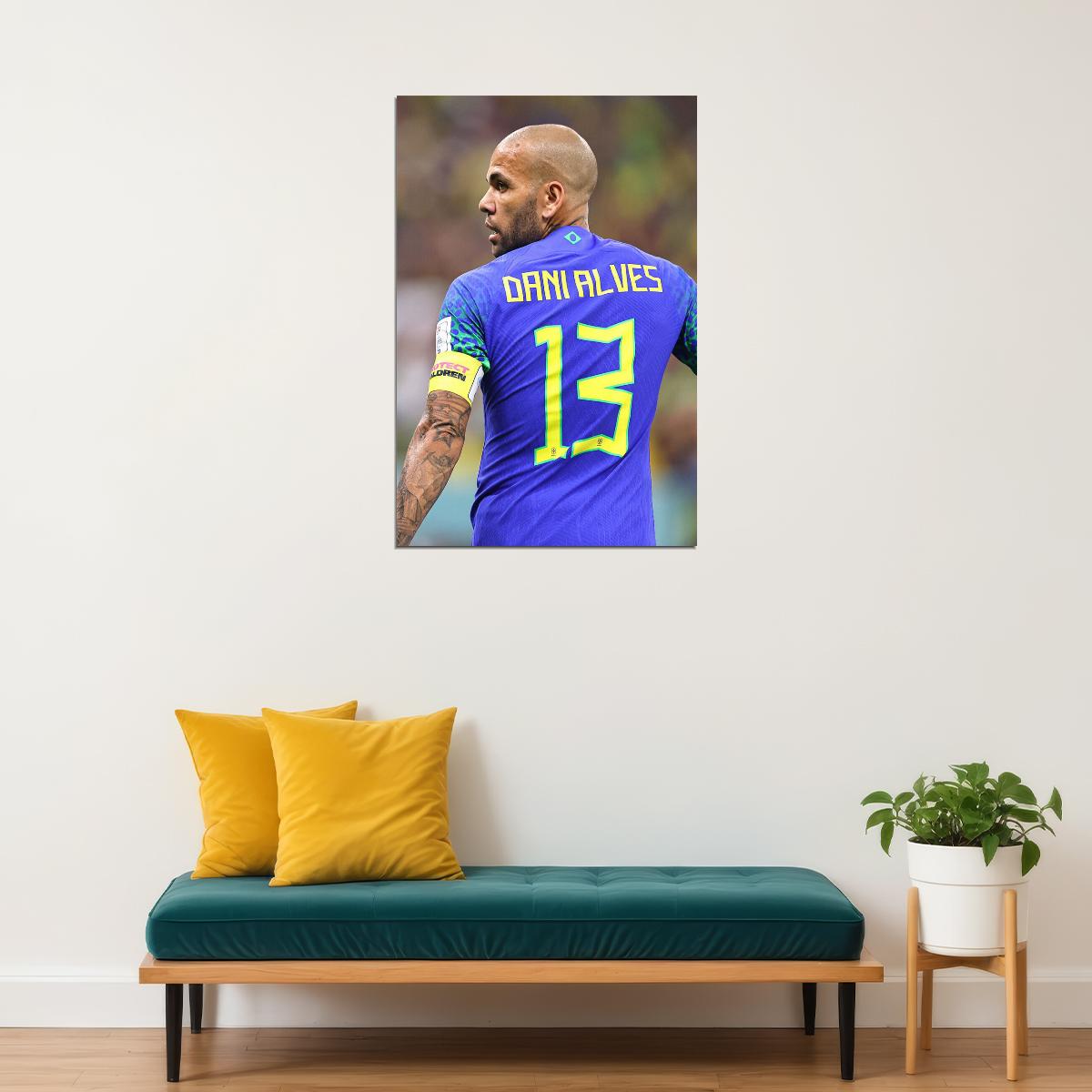 Dani Alves Brazil National Team World Cup Poster Wall Art Print Home Wall Decor - xonomax