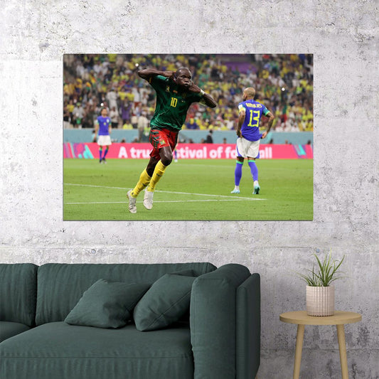 Vincent Aboubakar Goal Celebration Cameroon World Cup Poster Wall Art Print Home Wall Decor - xonomax
