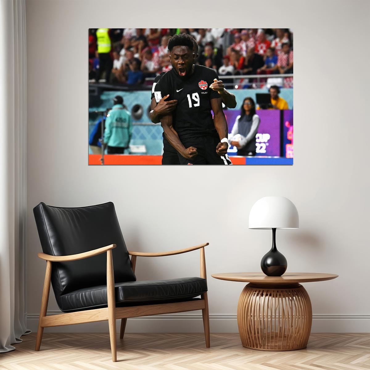 Alphonso Davies Canada National Team World Cup Poster Wall Art Print Home Wall Decor - xonomax