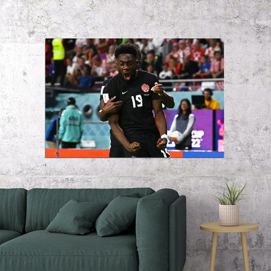 Alphonso Davies Canada National Team World Cup Poster Wall Art Print Home Wall Decor - xonomax