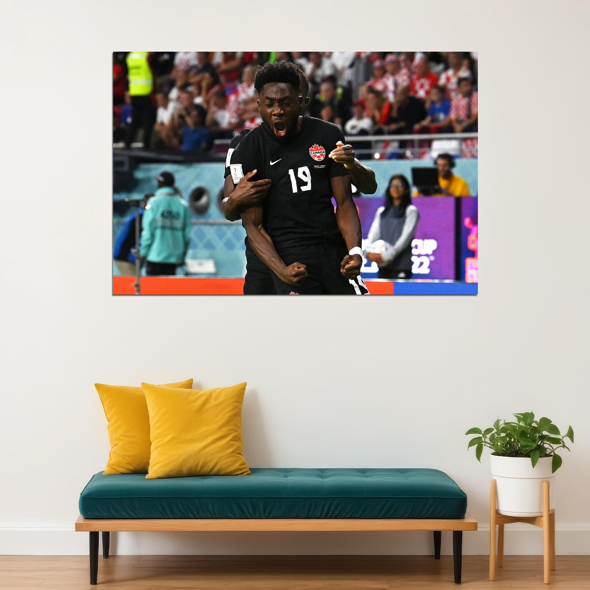Alphonso Davies Canada National Team World Cup Poster Wall Art Print Home Wall Decor - xonomax