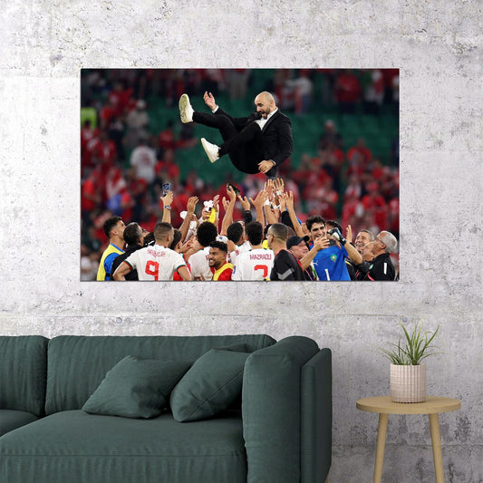Walid Regragui Morocco National Football World Cup Poster Wall Art Print Home Wall Decor - xonomax