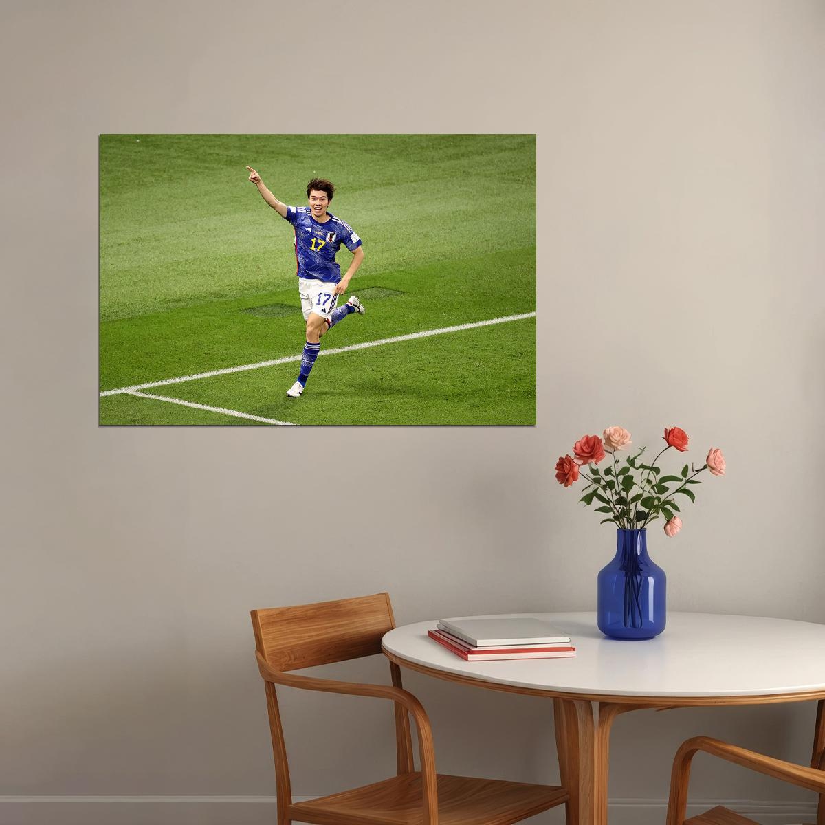 Ao Tanaka Japan Goal Celebaration World Cup Fans Poster Wall Art Print Home Wall Decor - xonomax